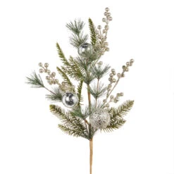 Raz 16" Or 27" Pine And Berry With Silver Ball Ornament Christmas Tree Spray 7 Raz 16" Or 27" Pine And Berry With Silver Ball Ornament Christmas Tree Spray -The Jelly Christmas Shop F4306665 13437.1686059763