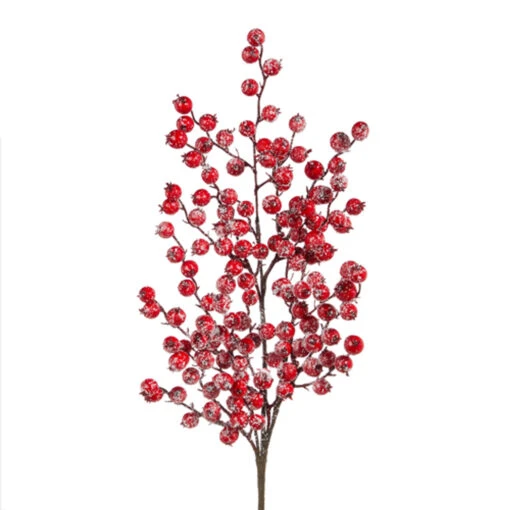 Raz 27.5" Snowy Red Berry Christmas Tree Spray F4306669 - Image 2