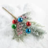 Raz 16" Snowy Pine And Multicolor Ball Ornament Christmas Tree Pick F4306722 -The Jelly Christmas Shop F4306722 39647.1686072300