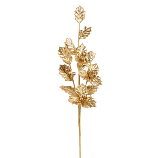 Raz 25.5" Gold Holly Christmas Tree Spray F4306749 - Image 2