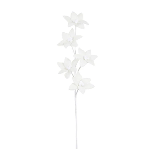 Raz 25" White Felt Poinsettia Christmas Tree Spray F4306768 - Image 2