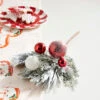 Raz 20" Mixed Greenery And Red And White Ornament Pick Christmas Tree Accessory F4309875 -The Jelly Christmas Shop F4309875 44447.1691096786