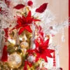 Raz 26" Red Tinsel Edge Poinsettia Stem Christmas Tree Accessory F4322742 -The Jelly Christmas Shop F4322742 edit 39365.1686749395