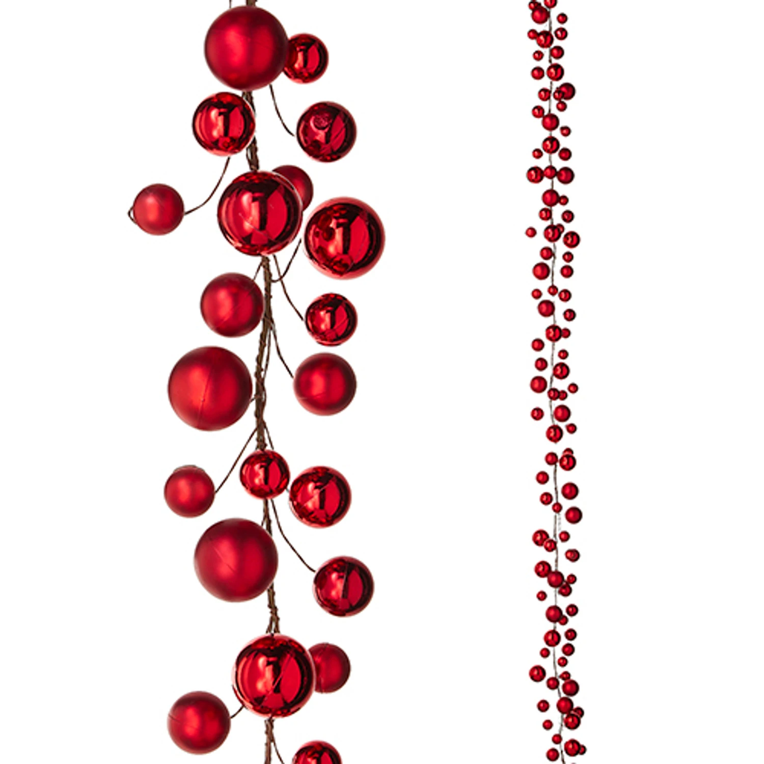 Raz 6' Red Ball Christmas Garland G4202281 4 Raz 6' Red Ball Christmas Garland G4202281 - Image 2