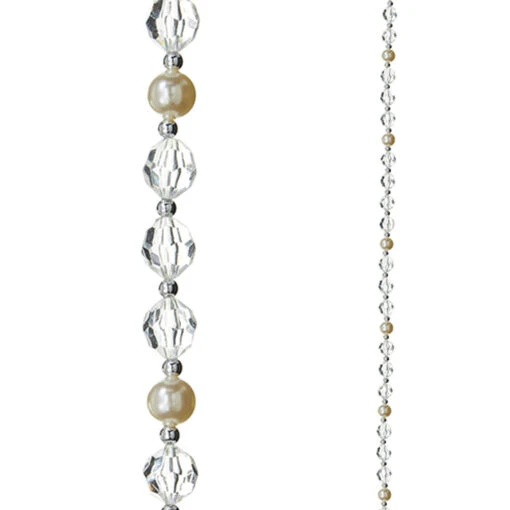 Raz 6' Crystal And Pearl Christmas Tree Garland G4216330 - Image 2