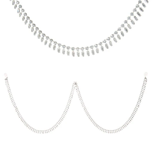 Raz 6' Silver Jeweled Christmas Tree Garland G4313542 - Image 2