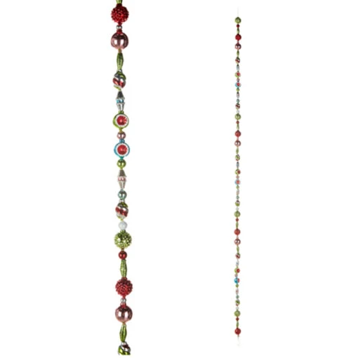 Raz 7' Vintage Glass Christmas Tree Garland G4320031 - Image 2