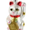 Cody Foster 4.25" White Lucky Cat Glass Christmas Ornament GO-2781-W -The Jelly Christmas Shop GO 2781 W 1 08727.1691696082