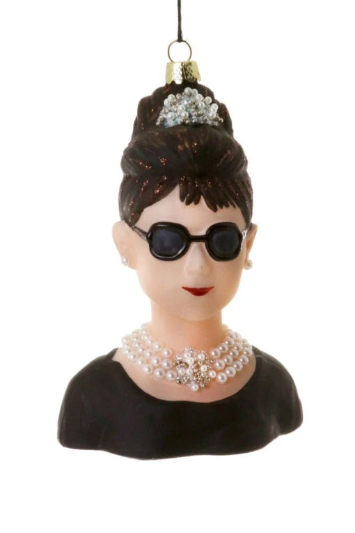 Cody Foster 5.25" Audrey Hepburn Breakfast At Tiffany's Glass Christmas Ornament GO-6732 - Image 2