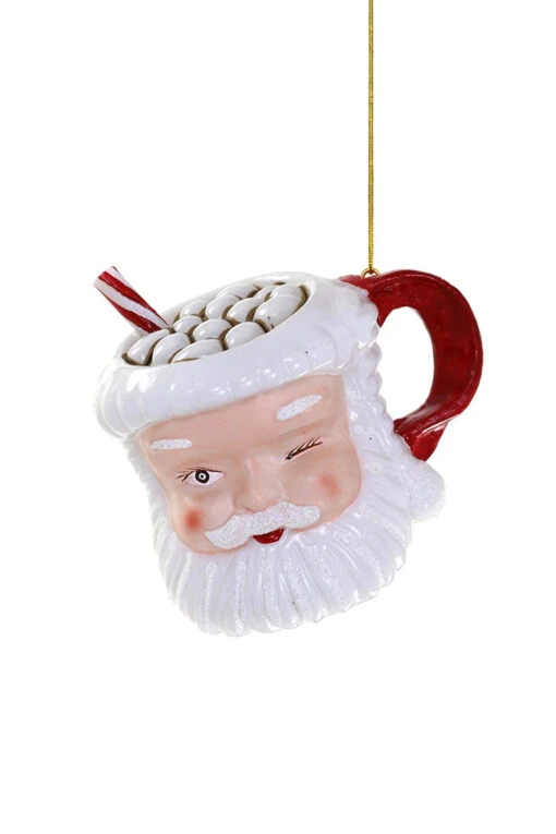 Cody Foster 3.5" Vintage Santa Mug Glass Christmas Ornament GO-9534 - Image 2