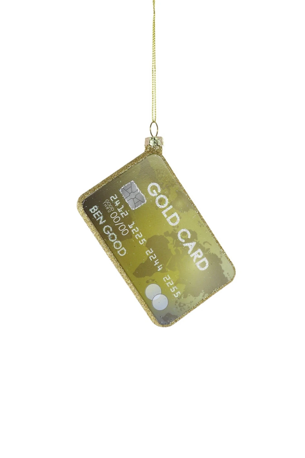 Cody Foster 3.75" Gold Card Glass Christmas OrnamentGO-9921 3 Cody Foster 3.75" Gold Card Glass Christmas OrnamentGO-9921