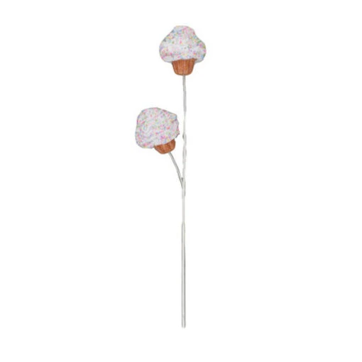 December Diamonds 25" White, Blue, Or Pink Cupcake Christmas Tree Pick - Image 2