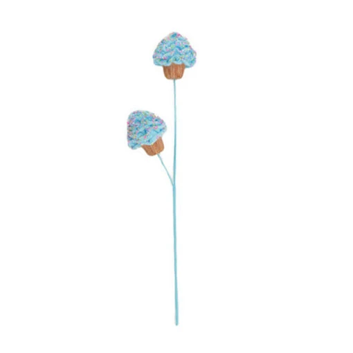 December Diamonds 25" White, Blue, Or Pink Cupcake Christmas Tree Pick - Image 3