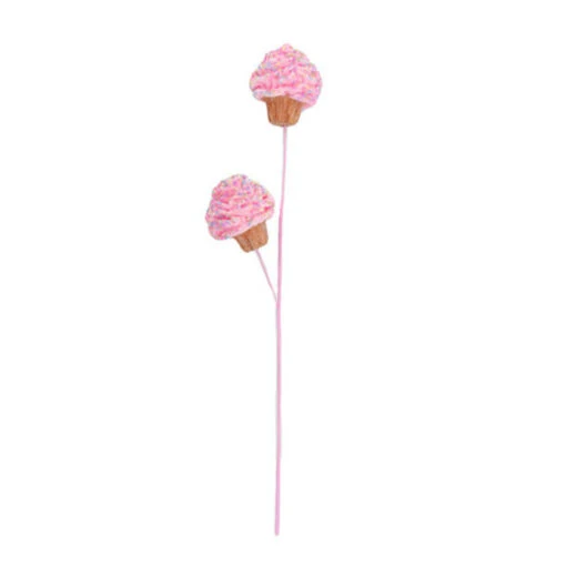 December Diamonds 25" White, Blue, Or Pink Cupcake Christmas Tree Pick - Image 4