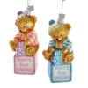 Kurt Adler 5" Noble Gems Pink Or Blue Baby's First Christmas Baby Bear Glass Christmas Ornament NB1675 2 Kurt Adler 5" Noble Gems Pink Or Blue Baby's First Christmas Baby Bear Glass Christmas Ornament NB1675 -The Jelly Christmas Shop NB1675 35378.1653415194