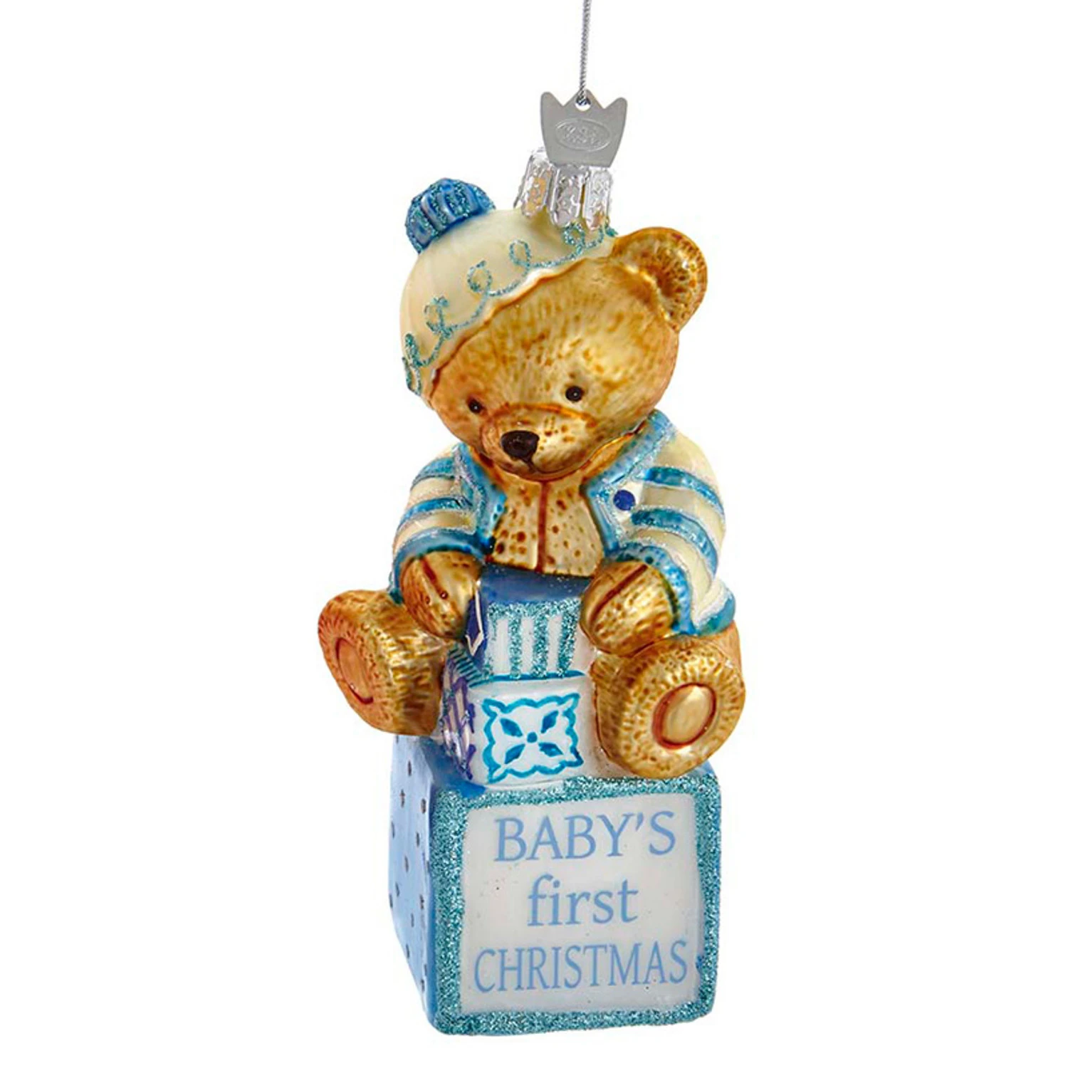 Kurt Adler 5" Noble Gems Pink Or Blue Baby's First Christmas Baby Bear Glass Christmas Ornament NB1675 5 Kurt Adler 5" Noble Gems Pink Or Blue Baby's First Christmas Baby Bear Glass Christmas Ornament NB1675 - Image 3