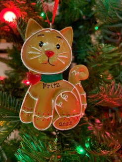 Gingerbread Cat Personalized Christmas Ornament OR1221 6 Gingerbread Cat Personalized Christmas Ornament OR1221 -The Jelly Christmas Shop OR1221 53527.1666292444