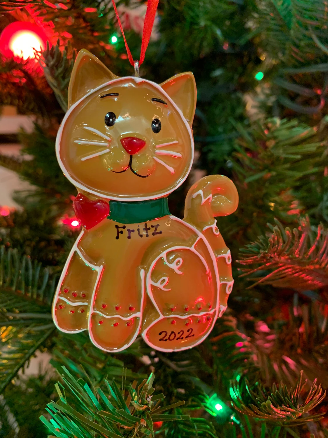 Gingerbread Cat Personalized Christmas Ornament OR1221 4 Gingerbread Cat Personalized Christmas Ornament OR1221 - Image 2