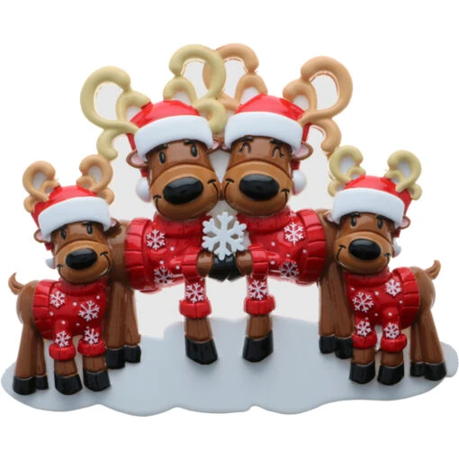 Reindeer Family Of 4 Personalized Christmas Ornament OR2256-4 - Image 3