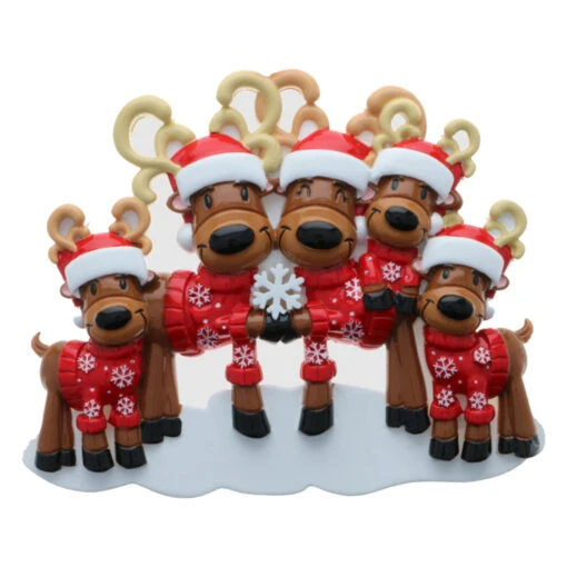 Reindeer Family Of 5 Personalized Christmas Ornament OR2256-5 - Image 3