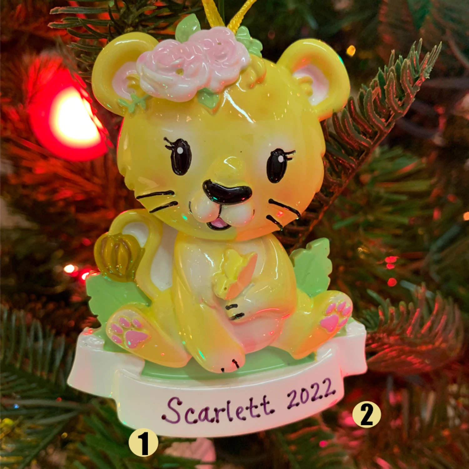 Girl Lion Cub Personalized Christmas Ornament OR2362-F 3 Girl Lion Cub Personalized Christmas Ornament OR2362-F