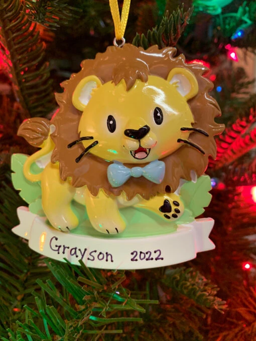 Boy Lion Cub Personalized Christmas Ornament OR2362-M - Image 2