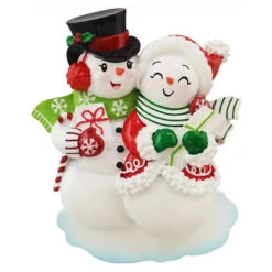 Snowmen Couple Personalized Christmas Ornament OR2390 -The Jelly Christmas Shop OR2390 51256.1654110821