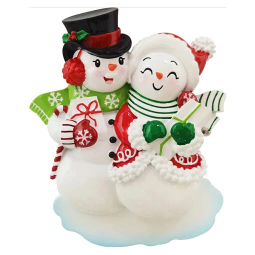 Snowmen Couple Personalized Christmas Ornament OR2390 - Image 3