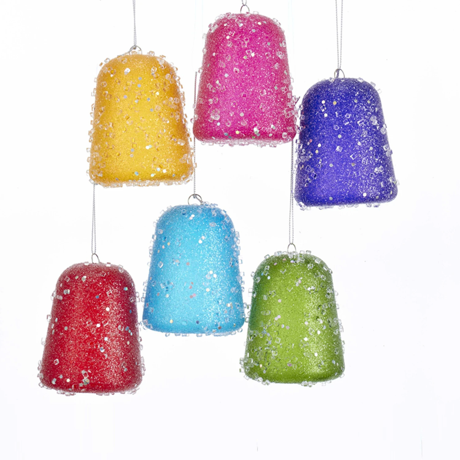 Kurt Adler Set Of 6 3.5" Multi Color Gum Drop Candy Christmas Ornament J8188