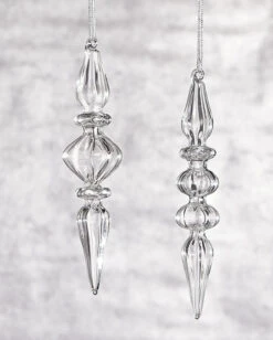 Raz 8" Clear Glass Finial Christmas Ornament 4022819