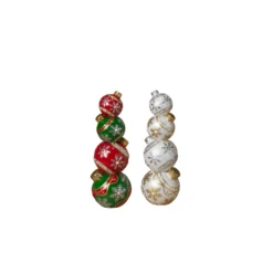 15.5" Battery Operated LED Lighted Stacked Ornaments Indoor/Outdoor Christmas Decoration 2604380