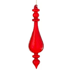 Raz 11.25" Bright Red Finial Glass Christmas Ornament 4122878 -The Jelly Christmas Shop api1w3d2k 41326.1646091900