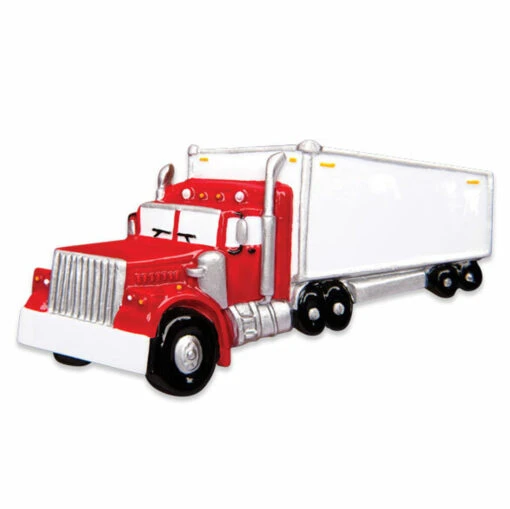 Semi Truck Personalized Christmas Ornament - Image 3