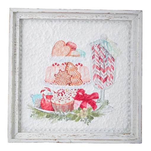 Raz 14" Peppermint Parlor Textured Paper Framed Christmas Wall Art 4159152 - Image 5