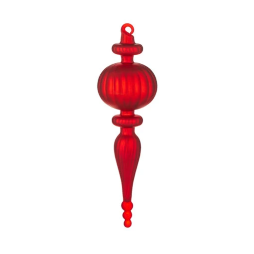 Raz 9.5" Large Red Finial Glass Christmas Ornament 4124579 - Image 5