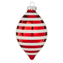 Raz 4" Red And White Striped Glass Christmas Ornaments 4120871 -The Jelly Christmas Shop api6rqk9x 42337.1646091987