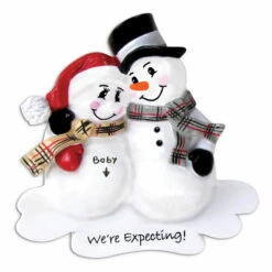 We're Expecting! Snowmen Personalized Christmas Ornament -The Jelly Christmas Shop api8sapte 53306.1646091874