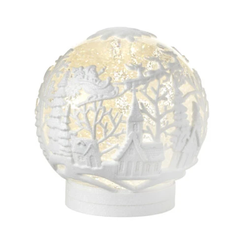Raz 6.25" Town Scene Glittered Embossed LED Lighted Water Globe Christmas Decoration 4119076 - Image 2
