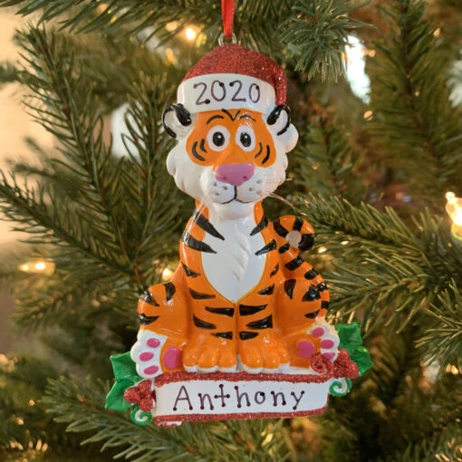 Baby Tiger Personalized Christmas Ornament OR1850T - Image 2