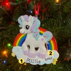 Unicorn Personalized Christmas Ornament OR1652