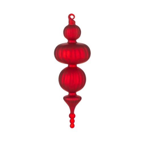 Raz 9.5" Large Red Finial Glass Christmas Ornament 4124579 - Image 4