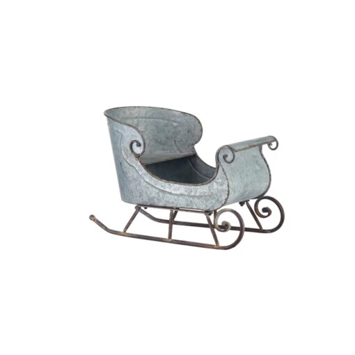 Raz 16.5" & 24.5" Galvanized Distressed Metal Sleighs Set Of 2 Christmas Decoration 4128884 - Image 4