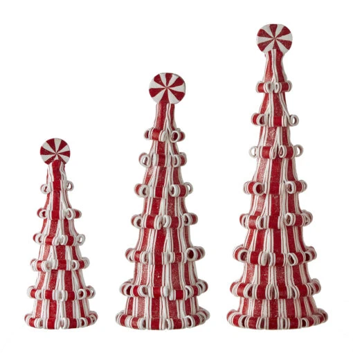 Raz Set Of 3 Peppermint Candy Tree Christmas Decoration 4116383 - Image 2
