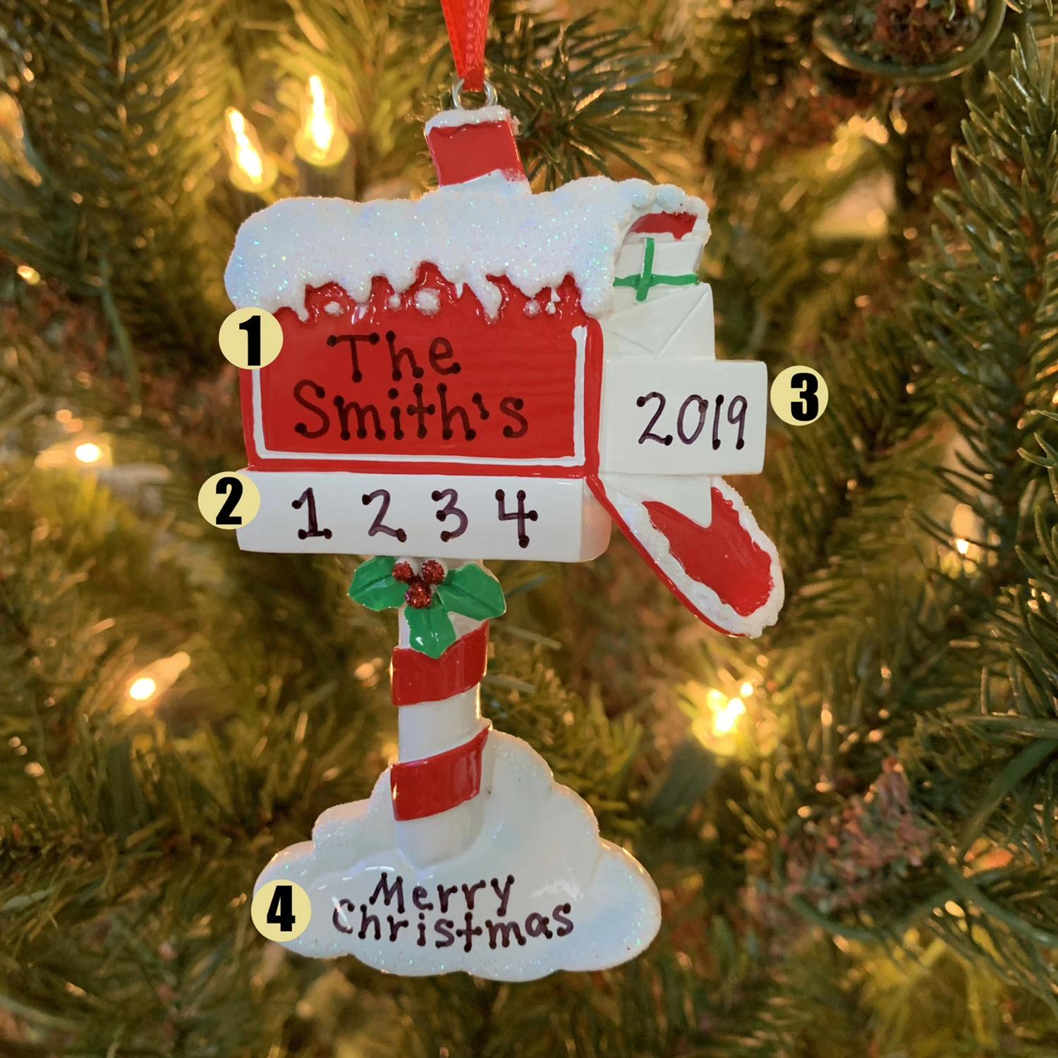 Merry Mailbox Personalized Christmas Ornament OR1741 3 Merry Mailbox Personalized Christmas Ornament OR1741