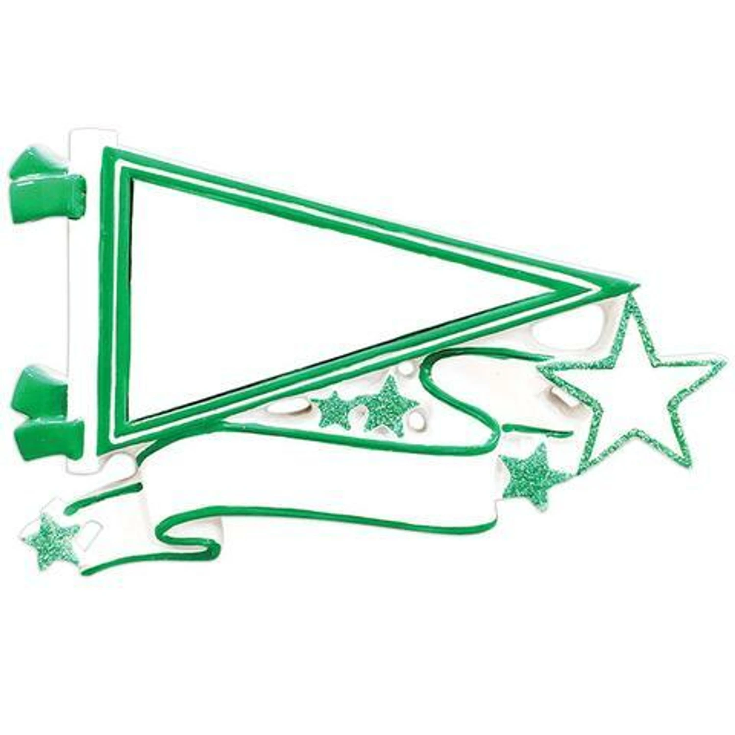 Glittered Green Sports Pennant Personalized Christmas Ornament OR1558-GR 4 Glittered Green Sports Pennant Personalized Christmas Ornament OR1558-GR - Image 2