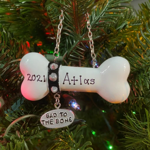 Bad To The Bone Dog Personalized Christmas Ornament OR1336-B - Image 2