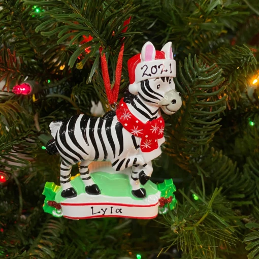 Zebra Personalized Christmas Ornament OR1850-Z - Image 2