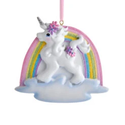 Kurt Adler 4.5" Unicorn And Rainbow Personalized Christmas Ornament W8457 -The Jelly Christmas Shop apijcrfnw 89254.1646091869