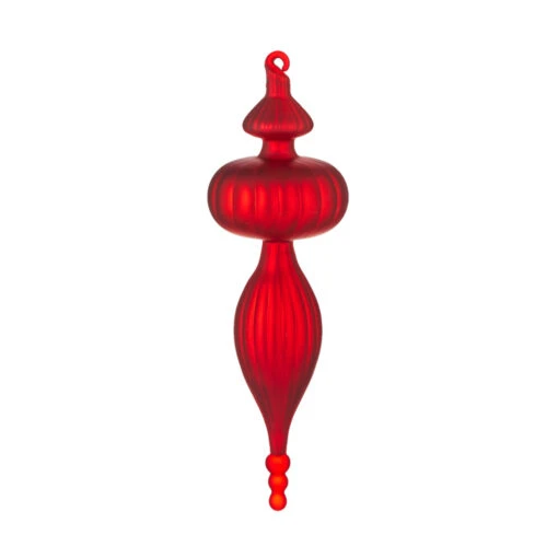 Raz 9.5" Large Red Finial Glass Christmas Ornament 4124579 - Image 3