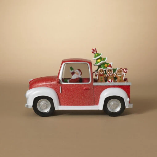 11.5" Battery Operated Santa In Red Truck Spinning Water Globe 2600550 - Image 2